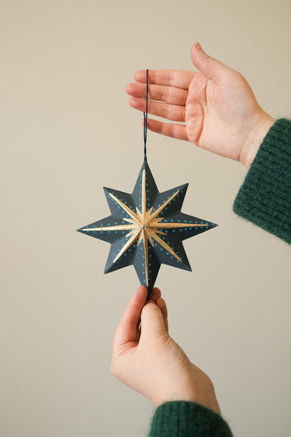 Twinkling Star Recycled Paper Christmas Ornament