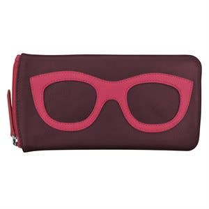 Leather Eyeglass Case with Eyeglass Frame Graphic RFID