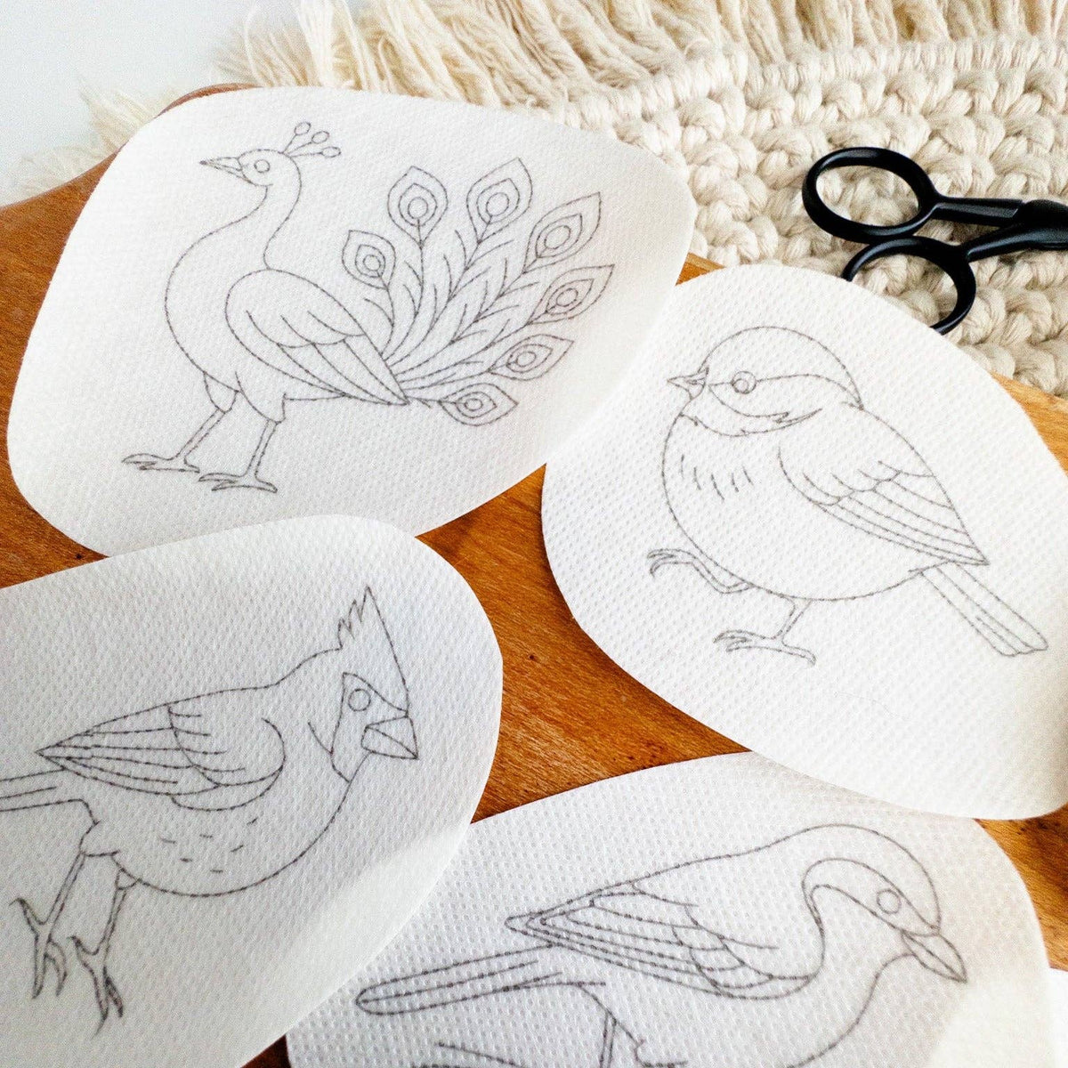 Bird Stick and Stitch Embroidery Patterns Set of 9