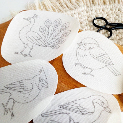 Bird Stick and Stitch Embroidery Patterns Set of 9