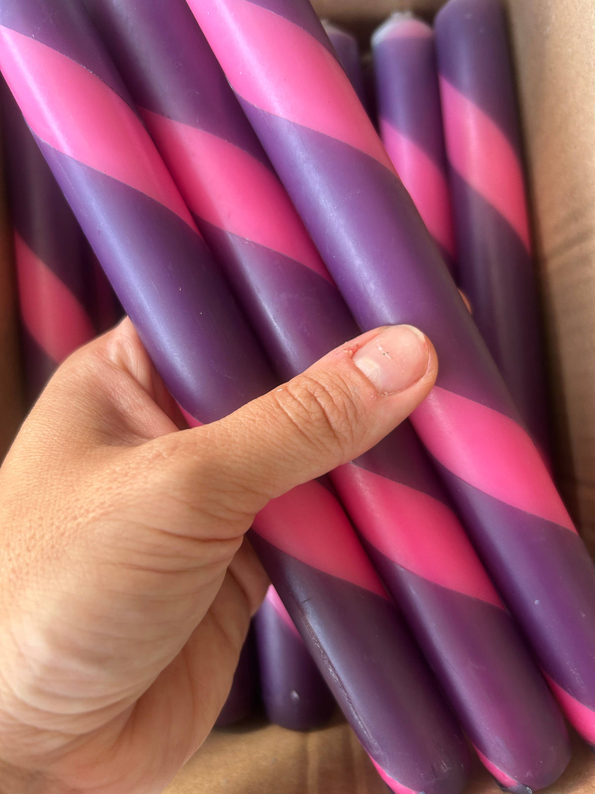 Twist Stripe Taper Candles