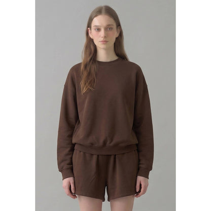 Cropped Cotton Terry Crewneck Sweatshirt