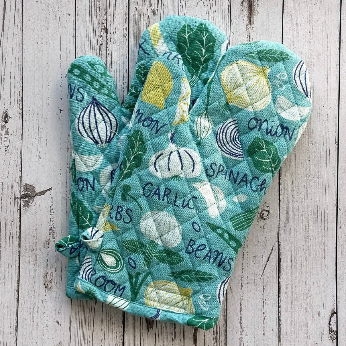 Onion Print Cotton Oven Mitt
