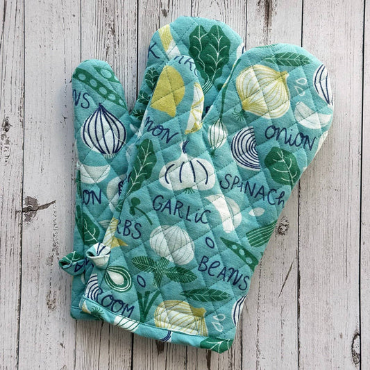 Onion Print Cotton Oven Mitt