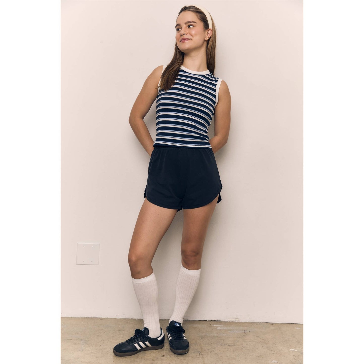 Stripped Sleeveless Cotton Tank