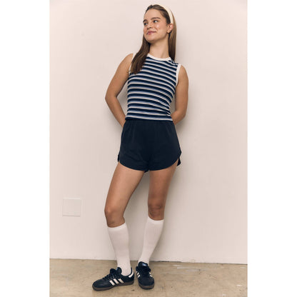 Stripped Sleeveless Cotton Tank