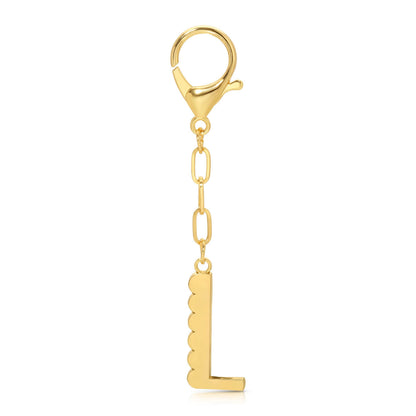 Initial L Enamel Bag Charm Keychain