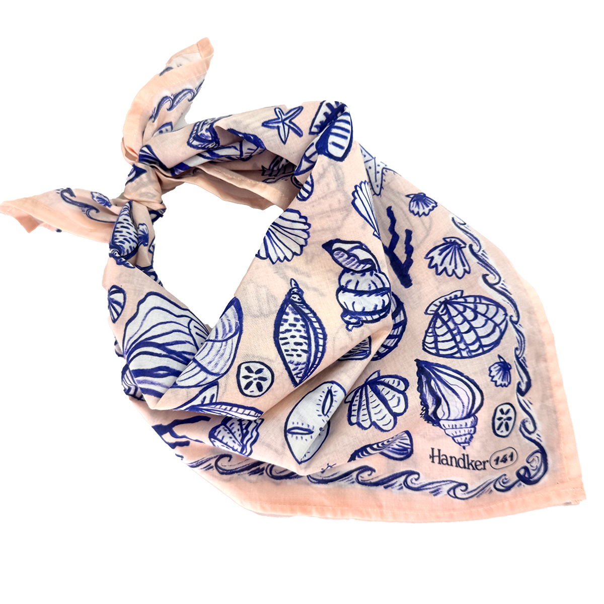 Seashore Print Cotton Bandana No. 141