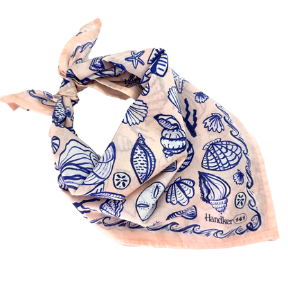 Seashore Print Cotton Bandana No. 141