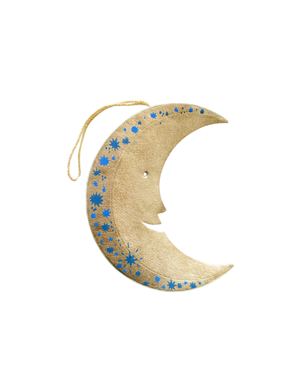 Shimmering Man on the Moon Paper Ornament
