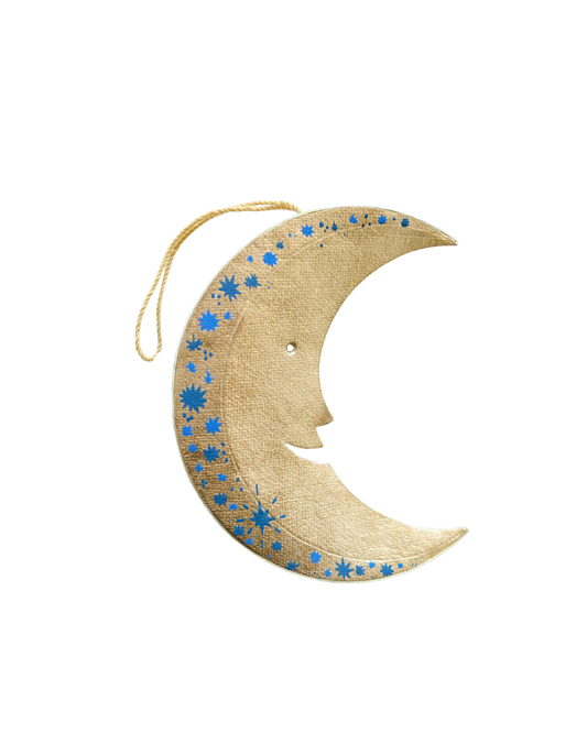 Shimmering Man on the Moon Paper Ornament