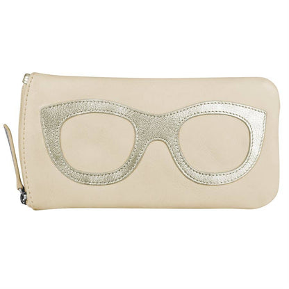 Leather Eyeglass Case with Eyeglass Frame Graphic RFID