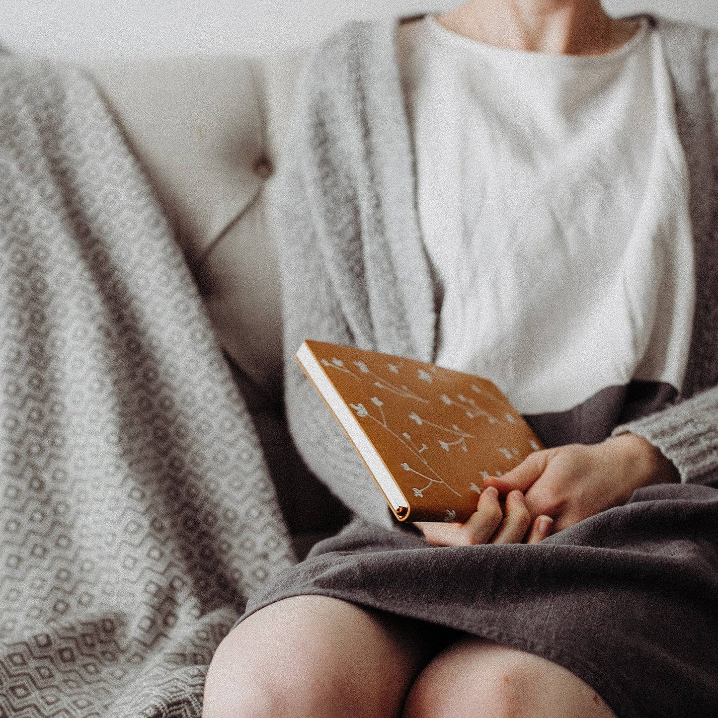 Brown Floral Embroidered Journal Notebook