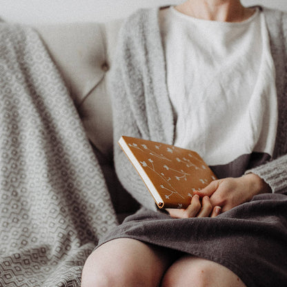 Brown Floral Embroidered Journal Notebook