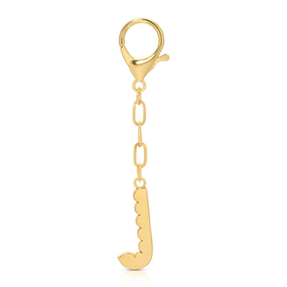 Initial J Enamel Bag Charm Keychain