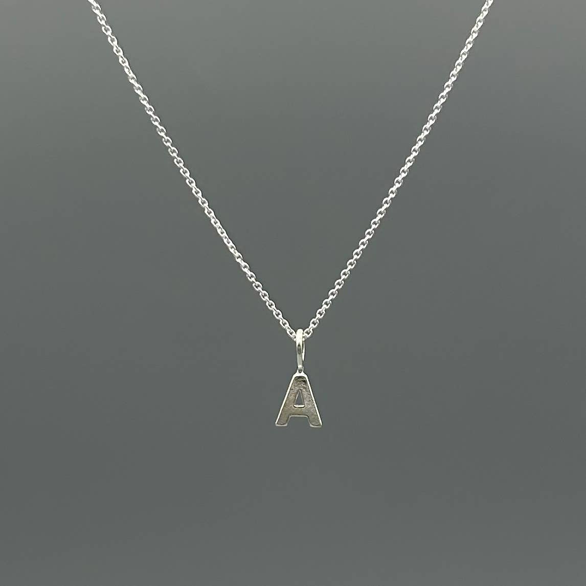 Sterling Silver Block-Letter Initial Necklace