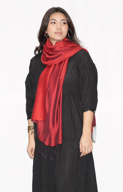 Burgundy Silky Water Pashmina Scarf