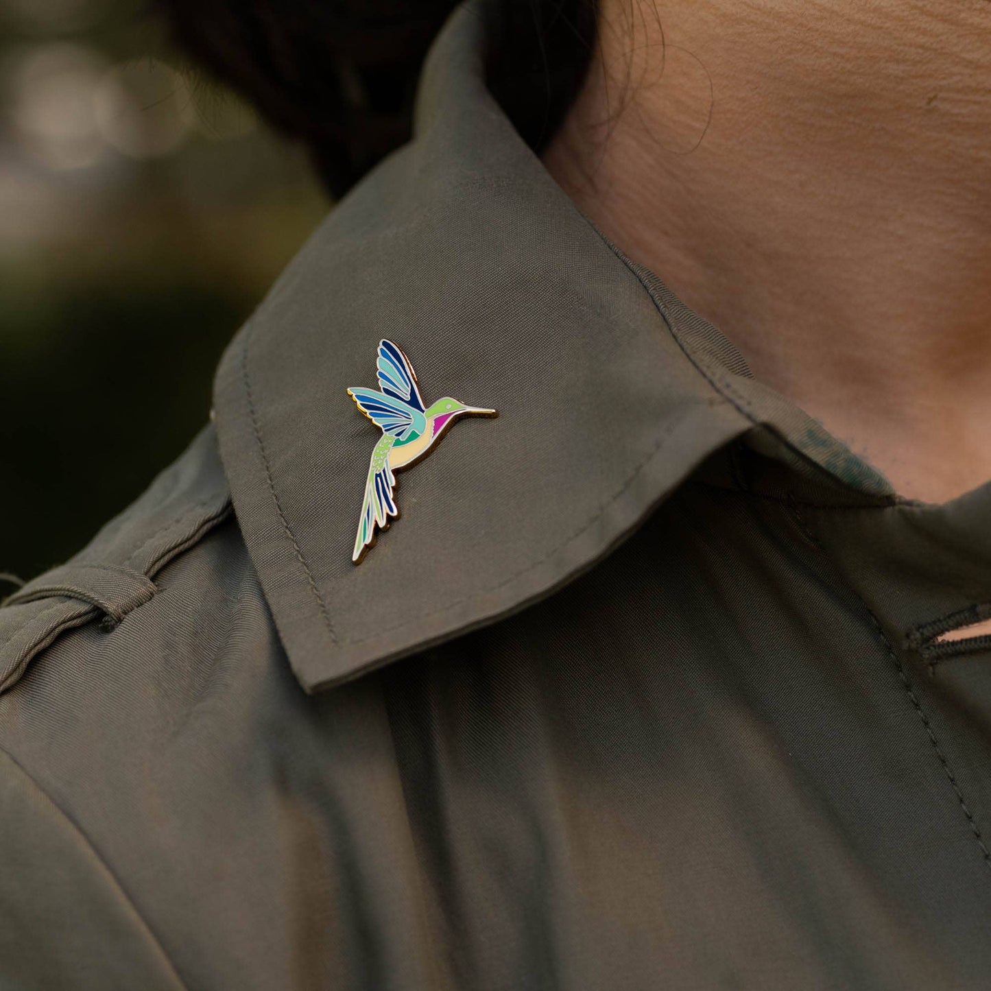 Hummingbird Hard Enamel Lapel Pin Gold