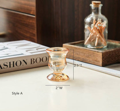 Amber Glass Taper Candle Holder
