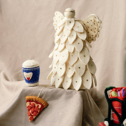 Felt Pizza Slice Christmas Ornament, NYC