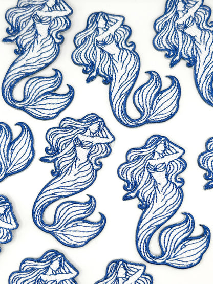 Mermaid Coastal Embroidered Iron-On Patch
