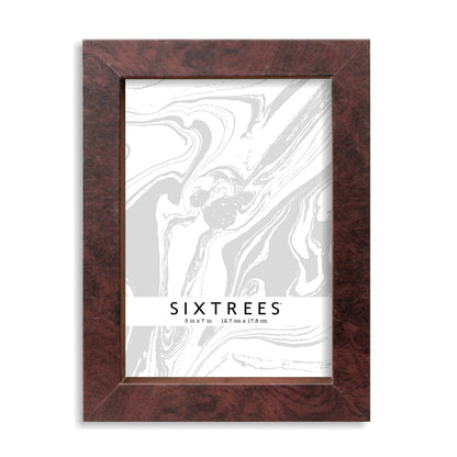 Burl Wood Finish Picture Frame with Real Glass