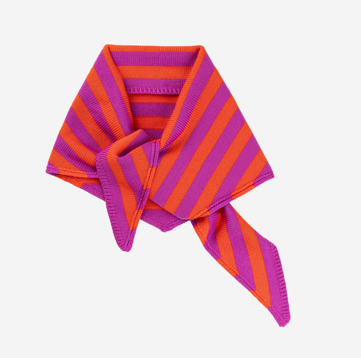 Simple Stripe Knit Triangle Scarf Neckerchief