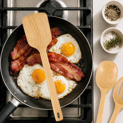 Beech Wood Cooking Utensils Set for Nonstick Pans
