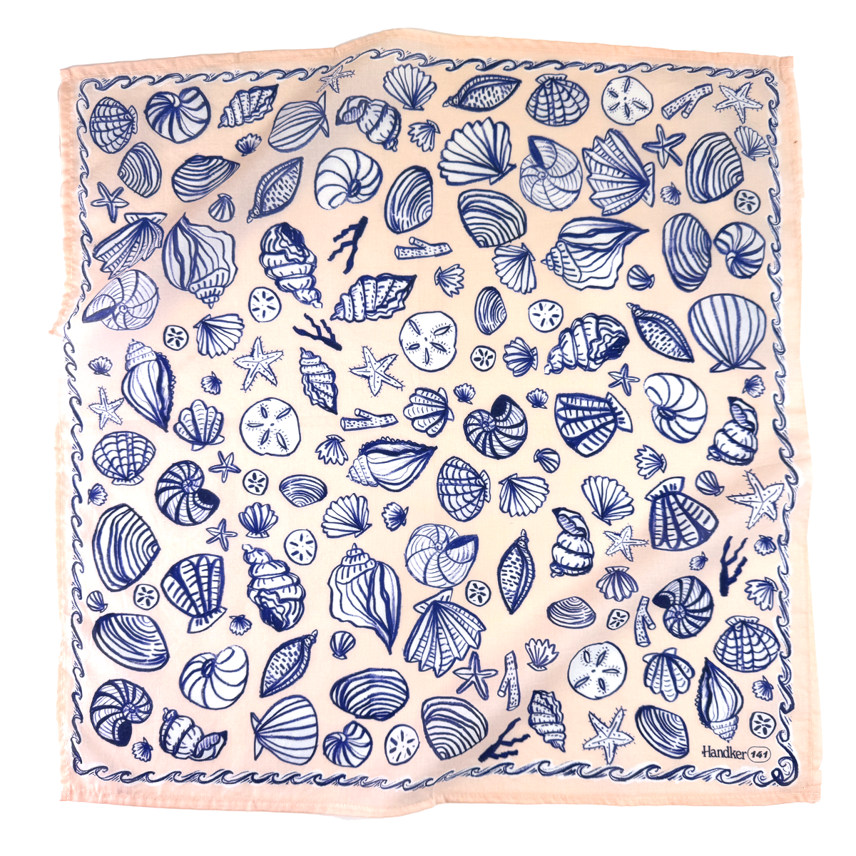 Seashore Print Cotton Bandana No. 141