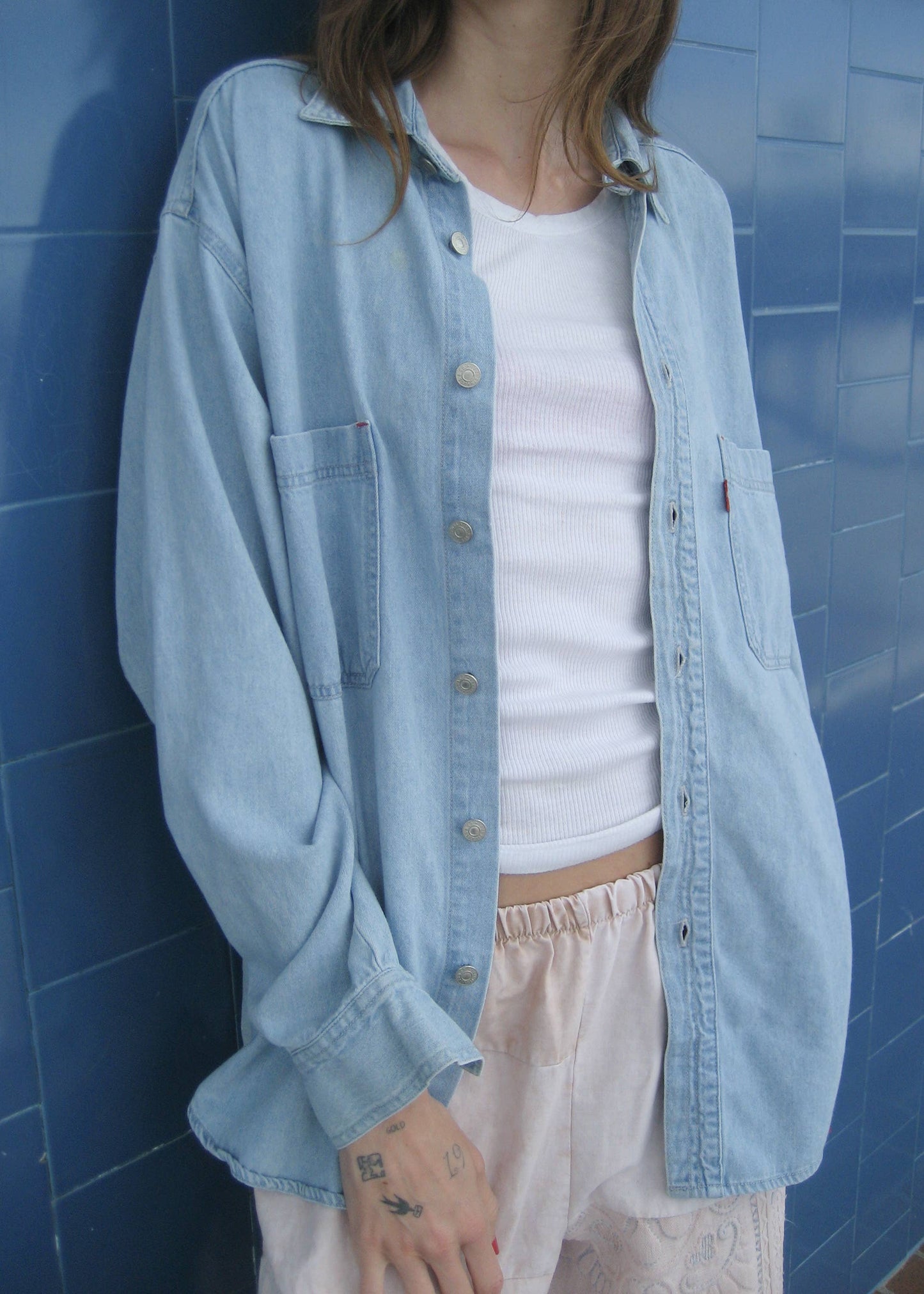 Upcycled Vintage Denim Chambray Shirt