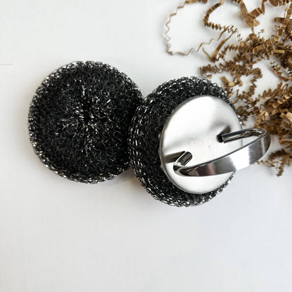 Stainless Steel Dish Scrubber with Handle