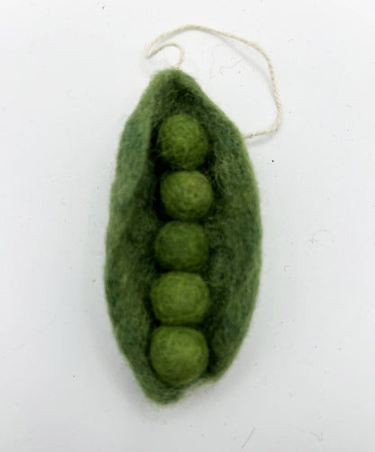 Felted Wool "Peas in a Pod" ornament