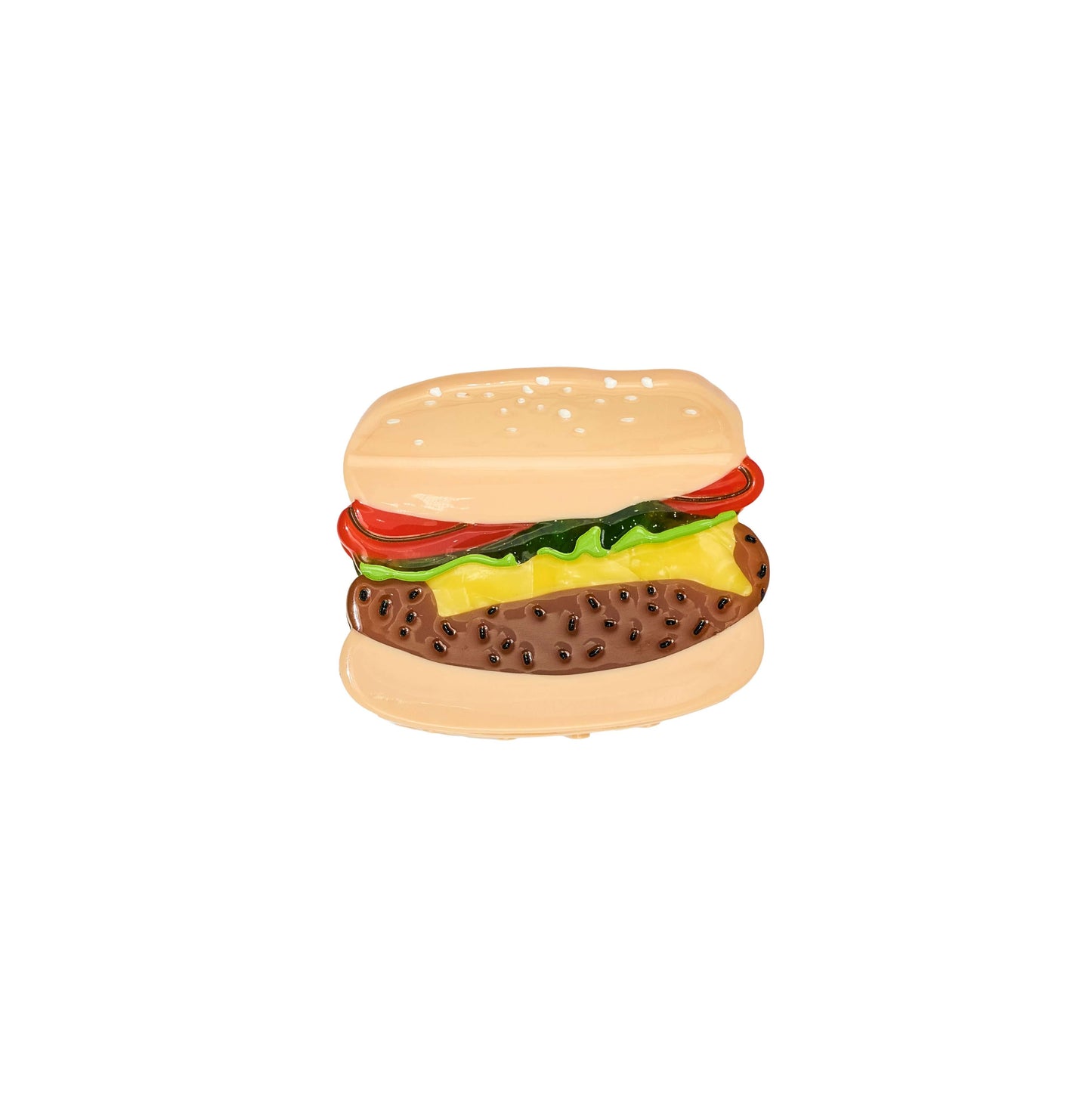 Mini Burger Acetate Hair Claw Clip