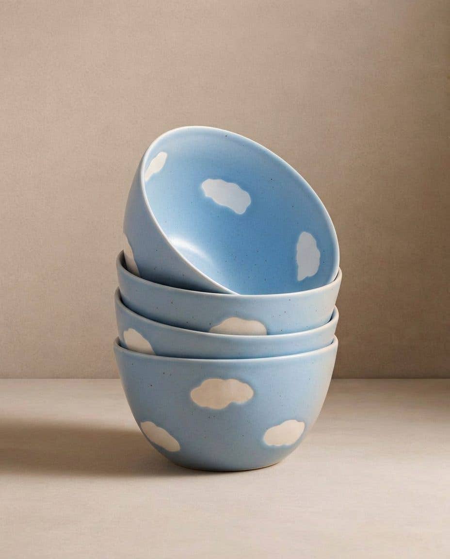 Blue Cloud Stoneware Cereal Bowl