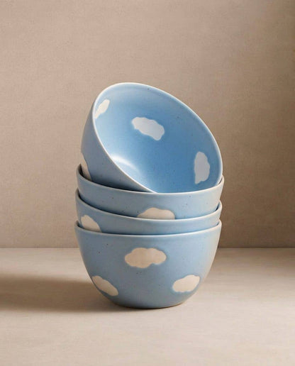 Blue Cloud Stoneware Cereal Bowl