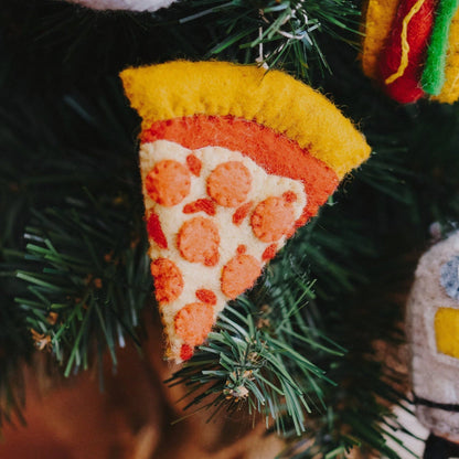 Felt Pizza Slice Christmas Ornament, NYC