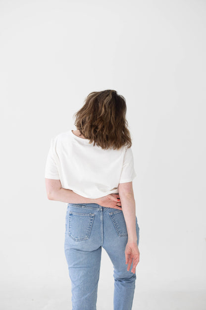 Boxy Crop Tee, White