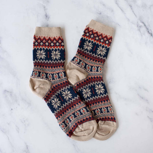 Holiday Snowflakes Casual Socks