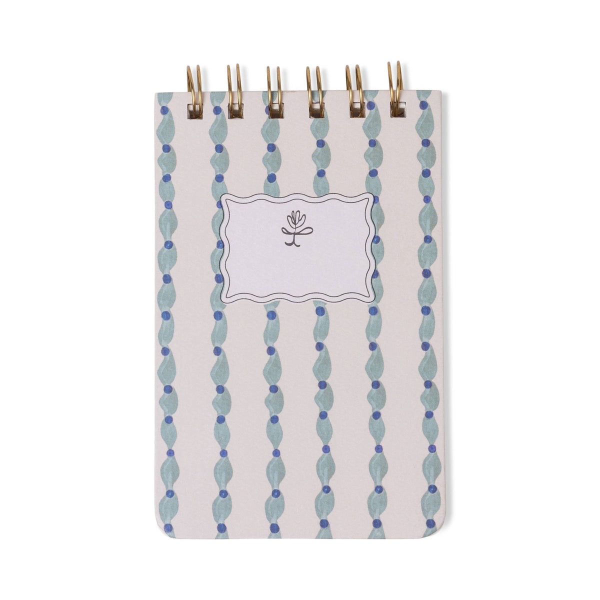 Wavy Blue Twin Wire Flip Notepad