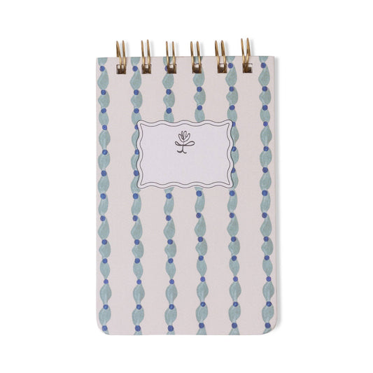 Wavy Blue Twin Wire Flip Notepad