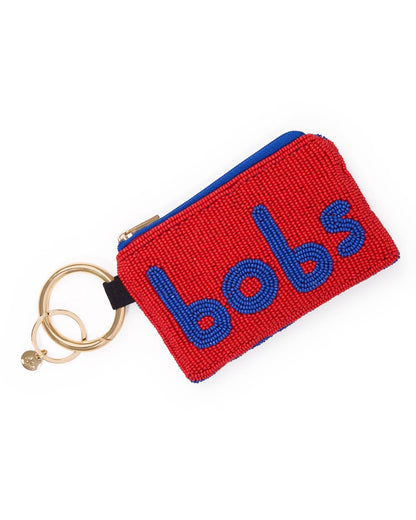 Beaded Statement Coin Purse, Compact Zip Pouch
