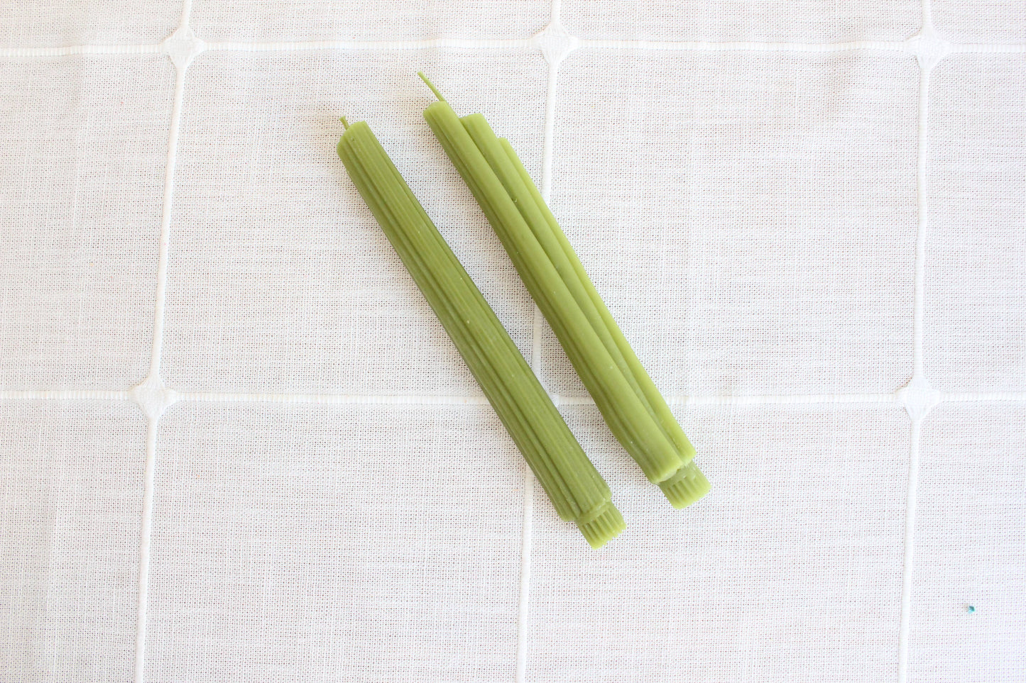 Celery Beeswax Taper Candles Handmade