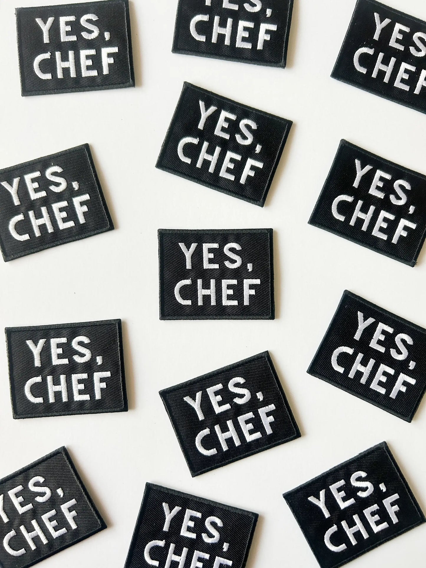 Yes Chef Black Embroidered Iron On Sew On Patch
