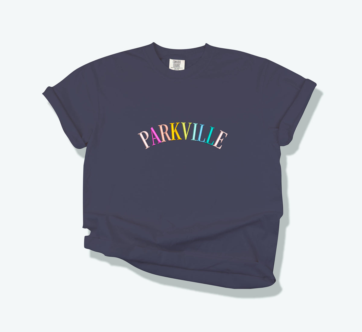 Custom Rainbow Embroidered Wording Tee
