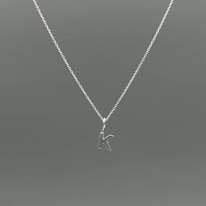 Sterling Silver Block-Letter Initial Necklace