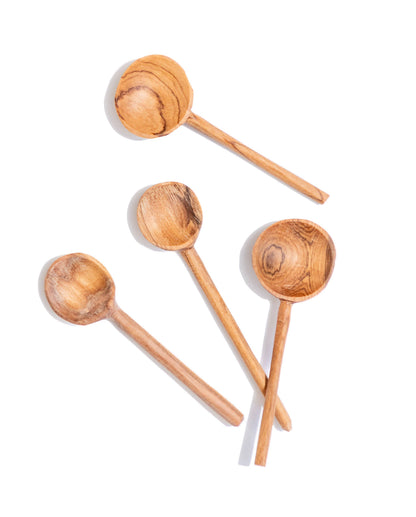 Hand-Carved Olive Wood Tea Spoon