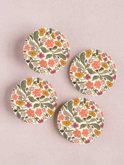 Set of Four Coasters : Autumn Florals Coaster