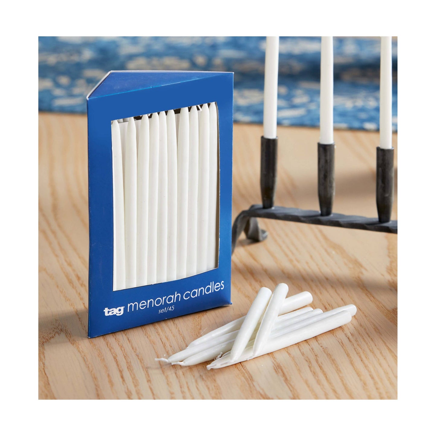 Hanukkah White Taper Candles