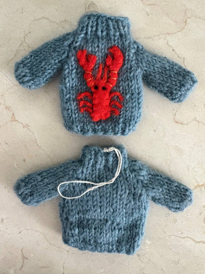 Hand Knit "Lobster" Sweater ornament