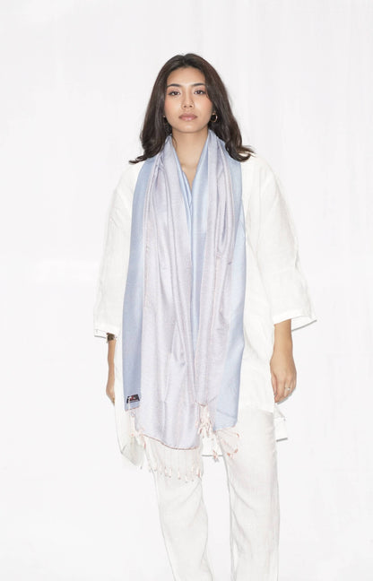 Baby Blue Silky Water Pashmina Scarf